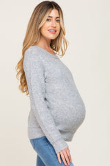 Heather Grey Basic Maternity Sweater