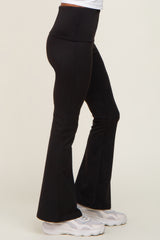 Black Foldover Flare Leggings