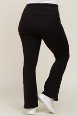 Black Flare Leg Plus Maternity Lounge Pants