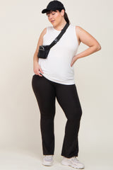 Black Flare Leg Plus Maternity Lounge Pants