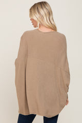 Taupe Dolman Sleeve Cardigan Sweater