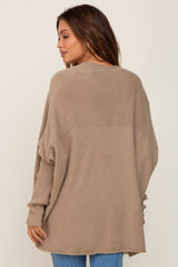 Taupe Dolman Sleeve Maternity Cardigan Sweater