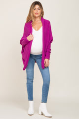 Magenta Dolman Sleeve Maternity Cardigan Sweater