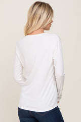 Ivory Ribbed Basic Long Sleeve Top