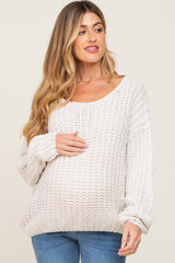 Ivory Chunky Knit Maternity Sweater