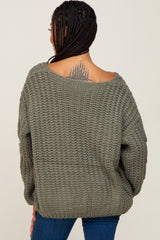 Olive Chunky Knit Sweater