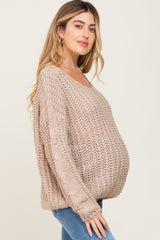 Taupe Chunky Knit Maternity Sweater