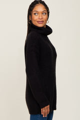 Black Soft Knit Cutout Back Sweater