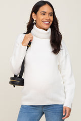 Ivory Soft Knit Cutout Back Maternity Sweater