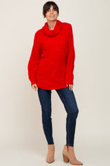 Red Soft Knit Cutout Back Sweater