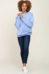 Light Blue Basic Sweatshirt