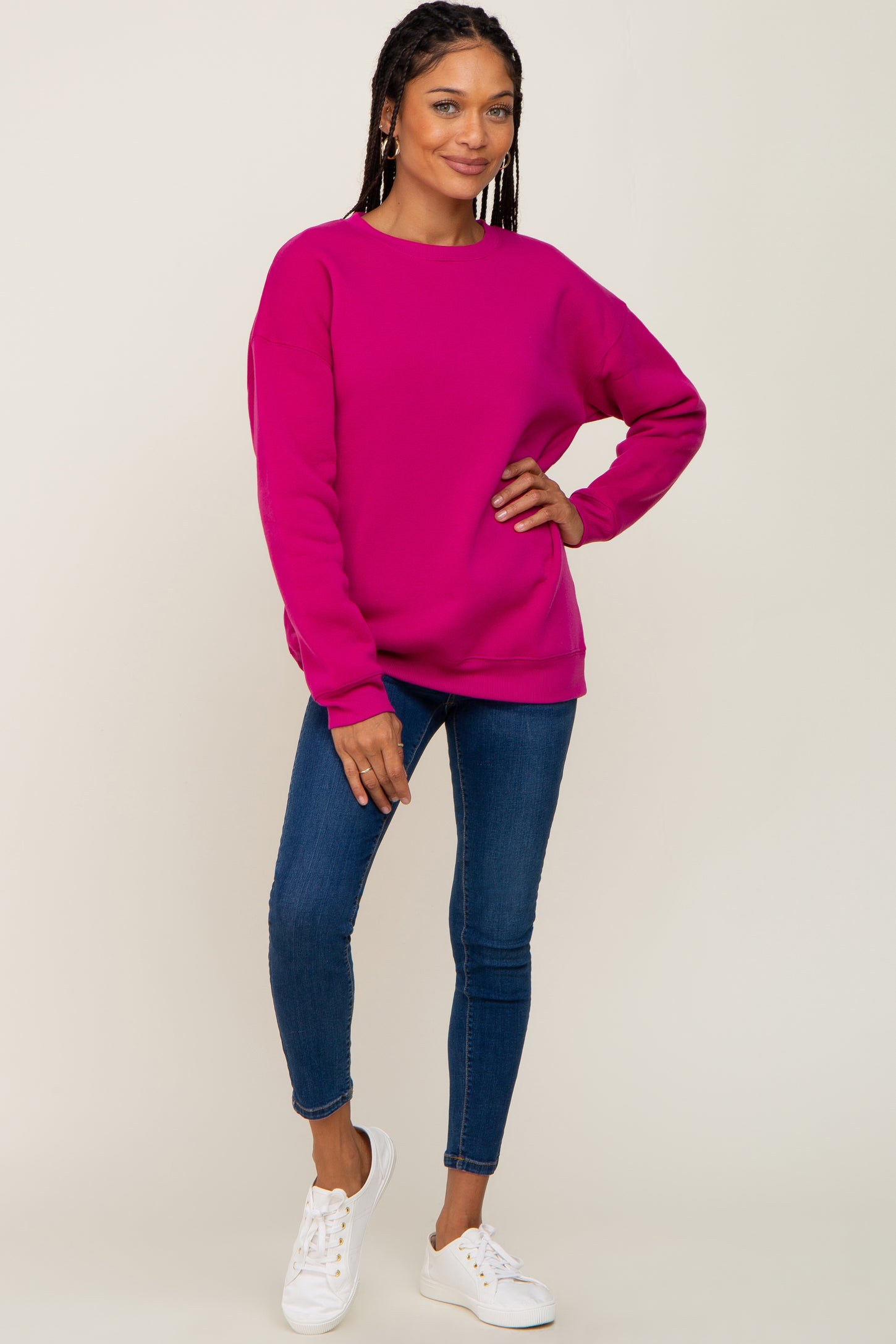 Magenta Basic Sweatshirt – PinkBlush