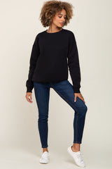 Black Basic Maternity Sweatshirt