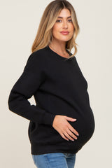 Black Basic Maternity Sweatshirt