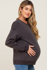 Charcoal Basic Maternity Sweatshirt