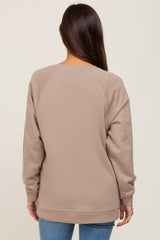 Taupe Pullover Basic Maternity Sweatshirt