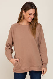 Mocha Pullover Basic Sweatshirt