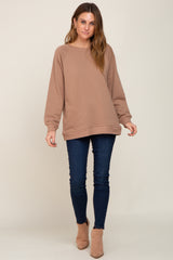 Mocha Pullover Basic Sweatshirt