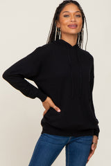 Black Knit Maternity Hooded Long Sleeve Top