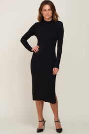 Black Mock Neck Long Sleeve Dress