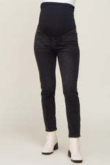 Black Vintage Wash Maternity Skinny Jeans