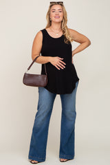 Navy Blue Flared Leg Maternity Plus Jeans