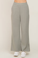 Sage Soft Wide Leg Side Slit Sweatpants