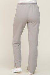 Grey Wide Leg Drawstring Maternity Lounge Pants