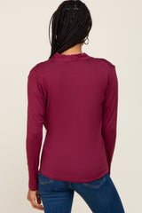 Dark Burgundy Long Sleeve Wrap Nursing Top