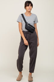 Charcoal Paper Bag Waist Joggers