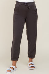 Charcoal Paper Bag Waist Maternity Joggers