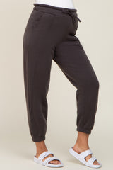 Charcoal Paper Bag Waist Maternity Joggers