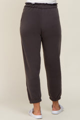 Charcoal Paper Bag Waist Maternity Joggers