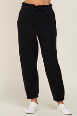 Black Paper Bag Waist Joggers