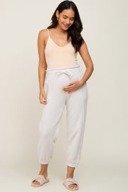 Ivory Paper Bag Waist Maternity Joggers