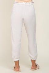 Ivory Paper Bag Waist Maternity Joggers