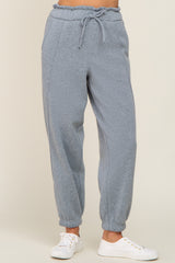 Heather Grey Paper Bag Waist Joggers