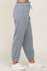 Heather Grey Paper Bag Waist Joggers