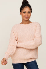 Pink Knit Cutout Back Maternity Sweater