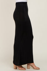 Black Stretch Knit Maxi Skirt