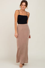 Mocha Stretch Knit Maxi Skirt