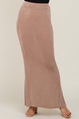 Mocha Stretch Knit Maxi Skirt