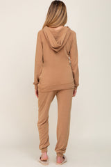 Taupe Hoodie and Jogger Maternity Set