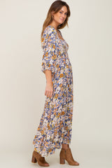 Blue Multi-Color Floral Maxi Dress