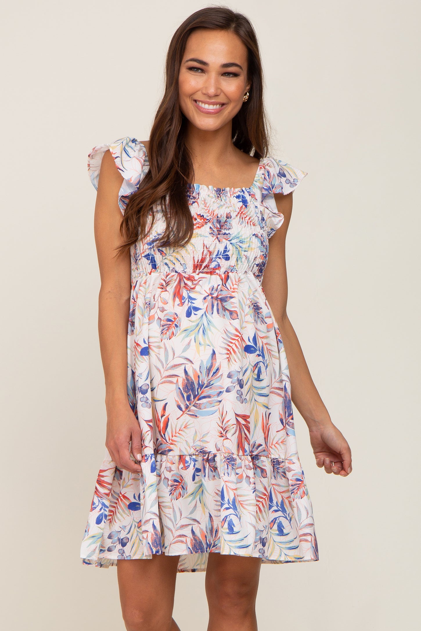 Palm print clearance maternity dress