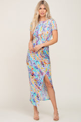 Turquoise Multi-Color Floral Maxi Dress