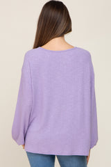 Lavender Ribbed Maternity Long Sleeve Top