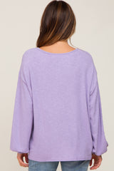 Lavender Ribbed Long Sleeve Top