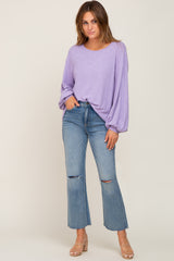 Lavender Ribbed Long Sleeve Top