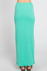 Mint Green Ribbed Maxi Skirt